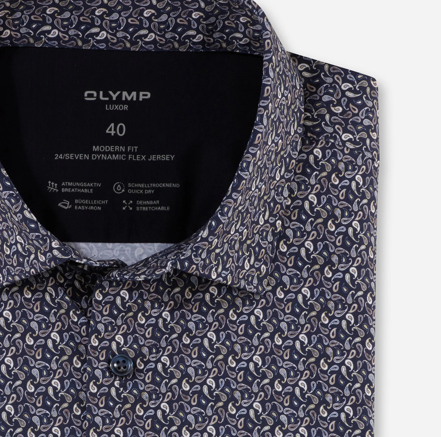 Olymp luxor 24/7 kauluspaita, modern fit Sininen Kuosi - Image 2