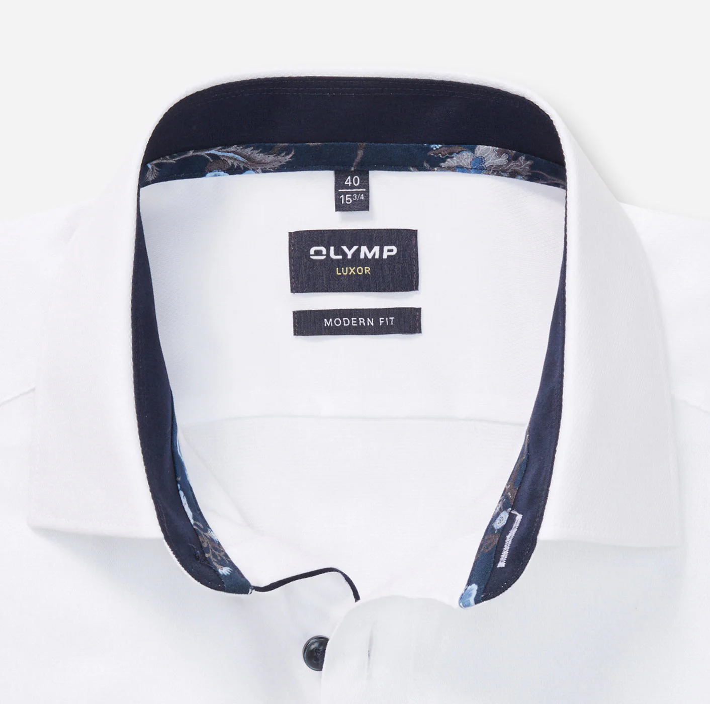 Olymp miesten kauluspaita, 042 LUXOR MODERN FIT CONTRAST WOVEN Valkoinen - Image 2