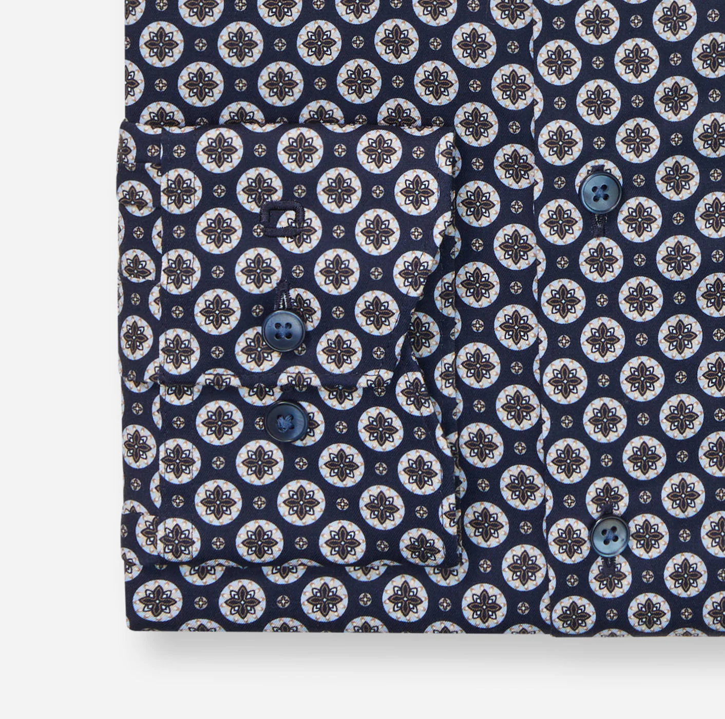 Olymp miesten kauluspaita, 042 LUXOR MODERN FIT MICRO PRINT Sininen Kuosi - Image 3