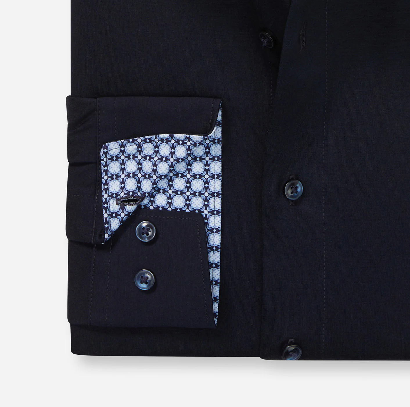 Olymp miesten kauluspaita, 095 24/7 - LUXOR MODERN FIT JERSEY Tummansininen - Image 3