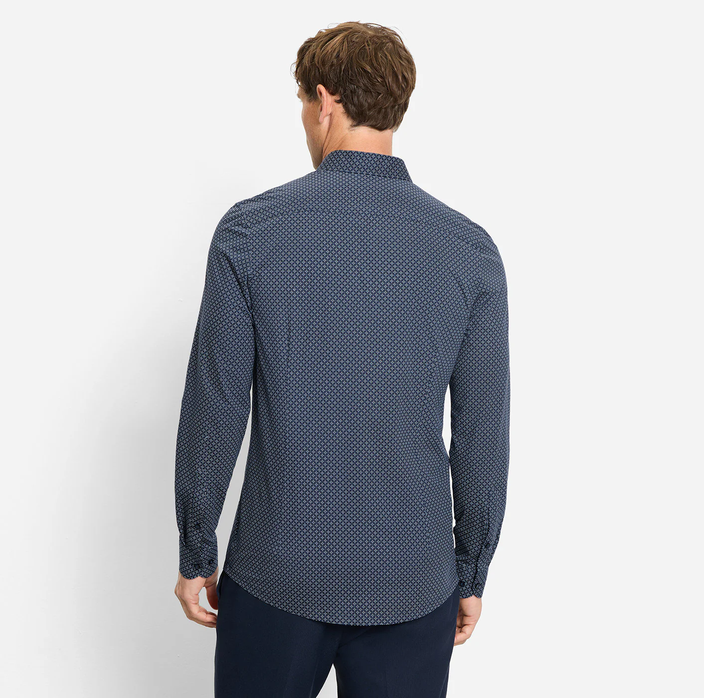 Olymp miesten kauluspaita, 097 24/7 - LEVEL 5 JERSEY BODY FIT Sininen Kuosi - Image 3