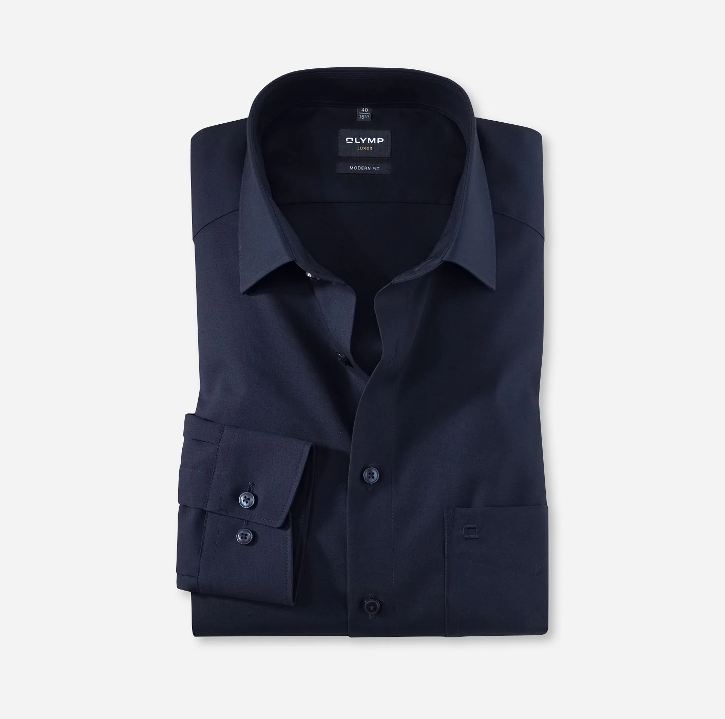 Olymp miesten kauluspaita, OLYMP LUXOR MODERN FIT COBALT Tummansininen