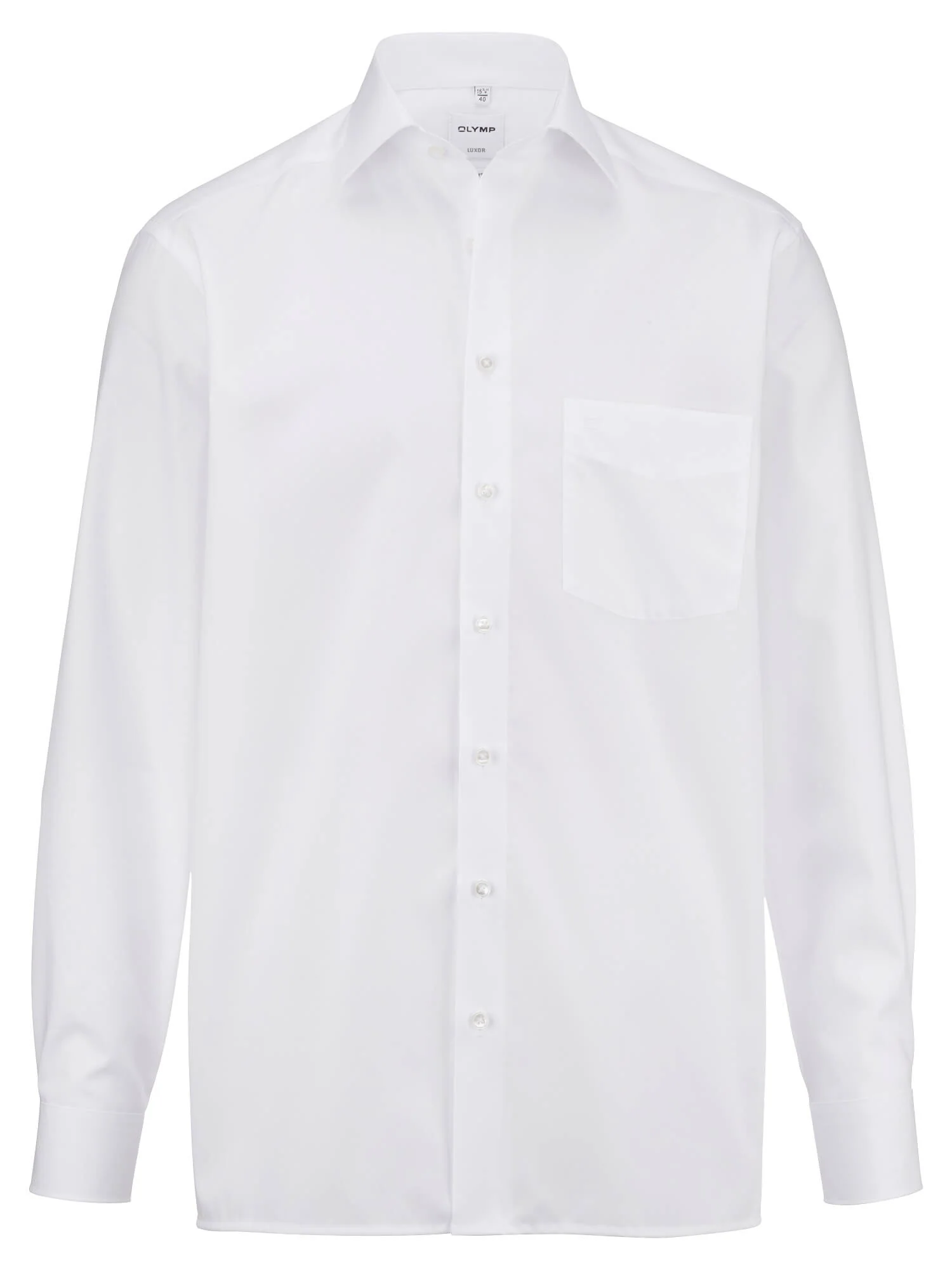 Olymp Miesten Kauluspaita, White Comfort Fit Valkoinen