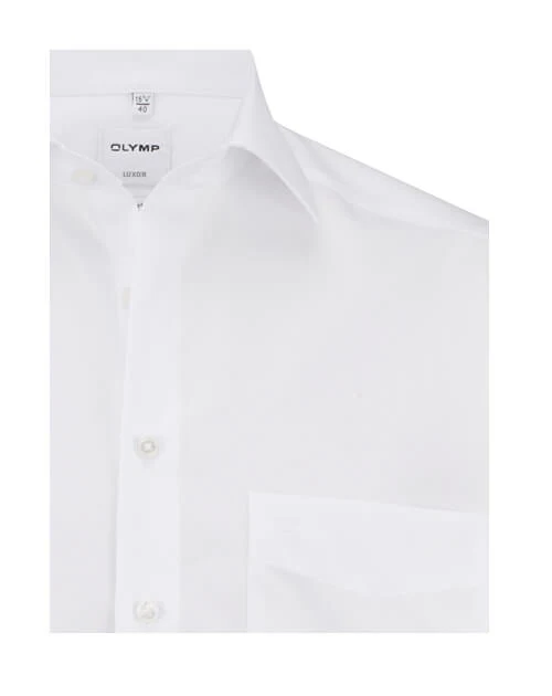 Olymp Miesten Kauluspaita, White Comfort Fit Valkoinen - Image 4