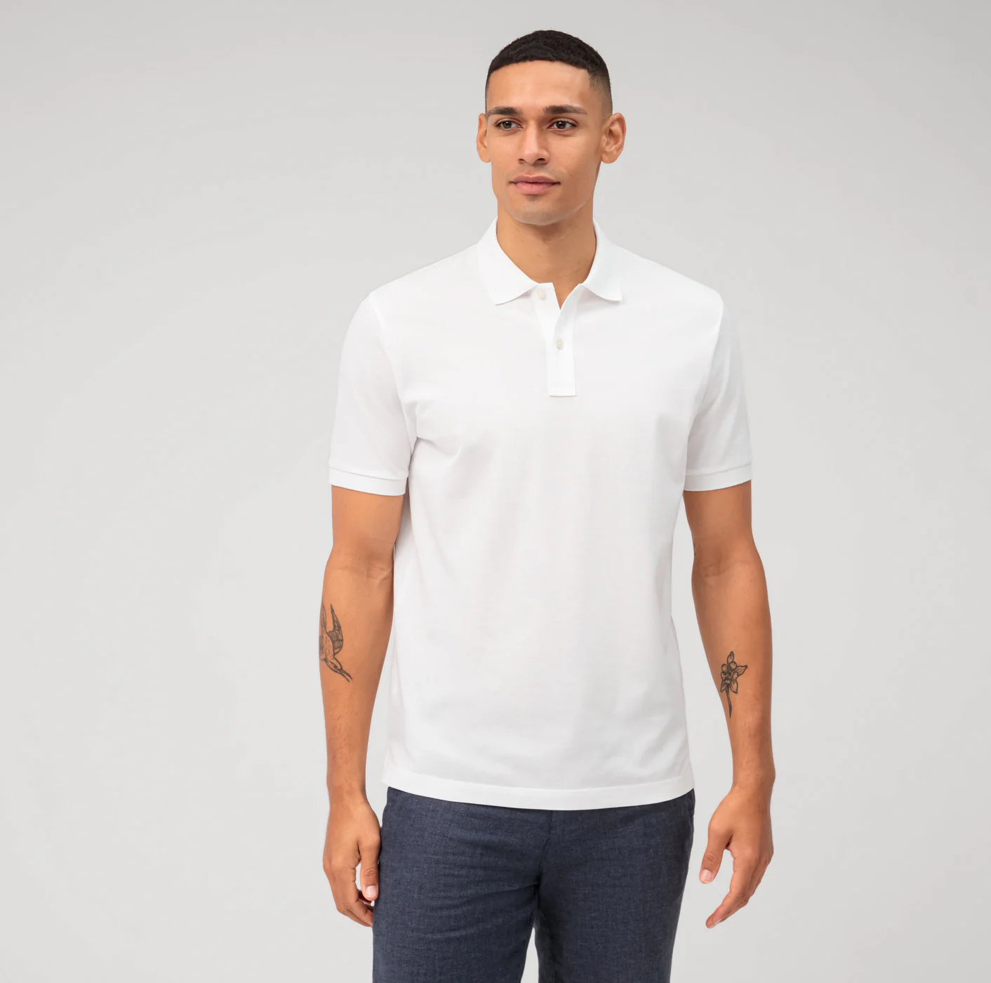 Olymp miesten pikeepaita, CASUAL REGULAR FIT POLO SHIRT Valkoinen