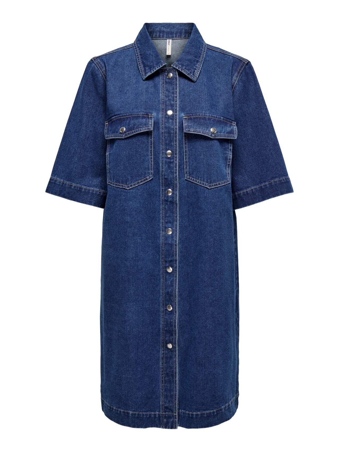 Only mekko ONLBELLE S/S Button Dress DNM, sininen - Image 3