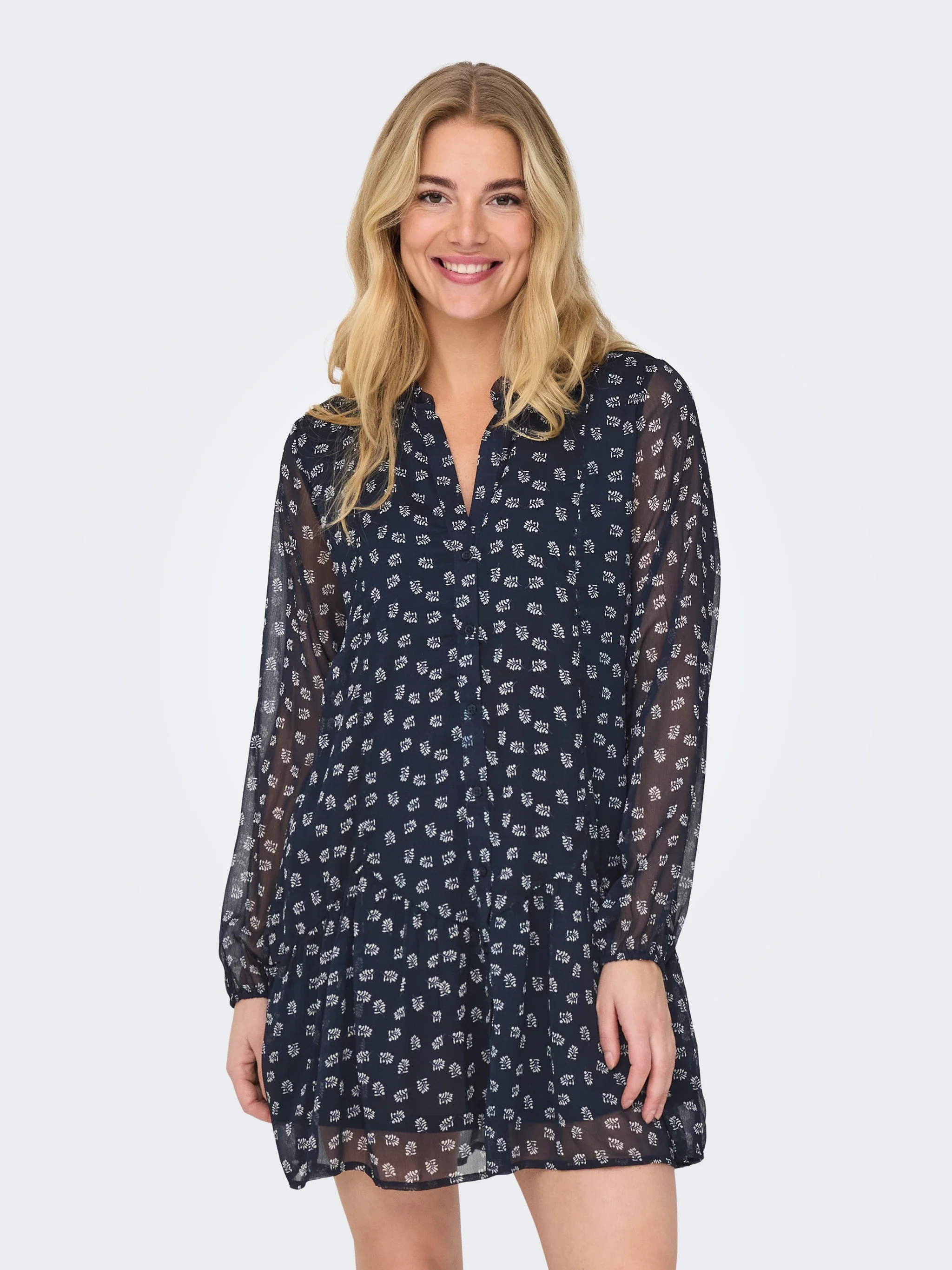 ONLEMILIE LIFE L/S SHORT DRESS SININEN KUOSI