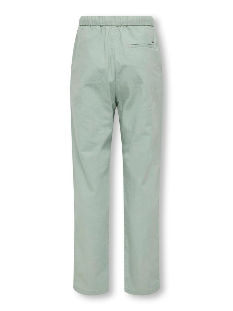 Only and Sons Junior lasten housut, OSJLINUS COTTON LINEN PANT Vihreä - Image 3