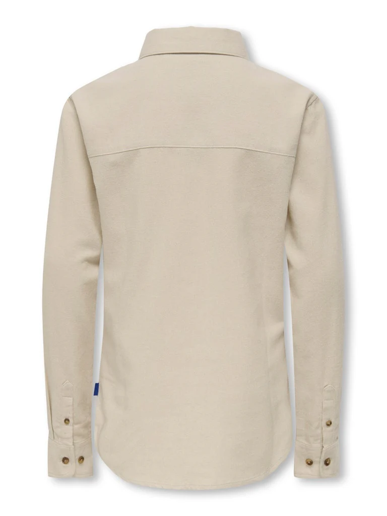 Only and Sons Junior lasten kauluspaita, OSJGUDMUND SLIM SHIRT WVN NOOS Beige - Image 2