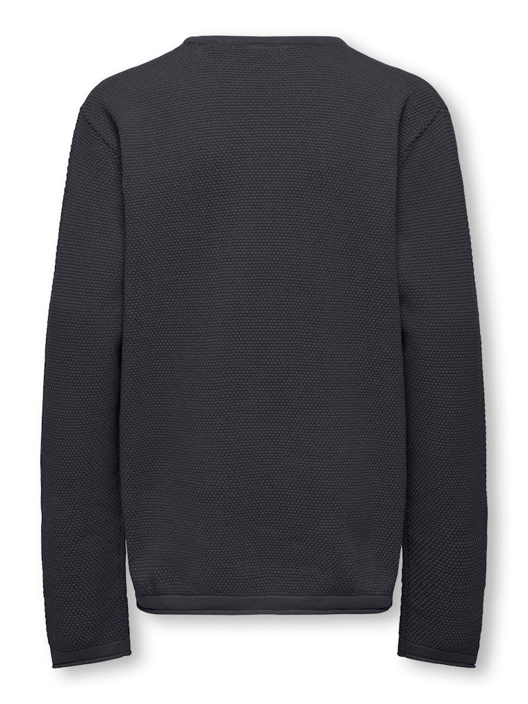 Only and Sons Junior lasten neule, OSJPANTER REG CREW KNIT NOOS Tummansininen - Image 2