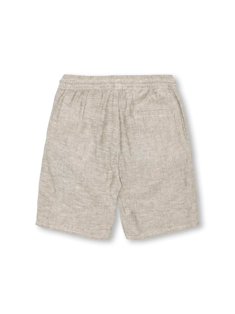 Only and Sons Junior shortsit, OSJCAIDEN LIFE LOOSE LINEN SHORTS Beige - Image 2
