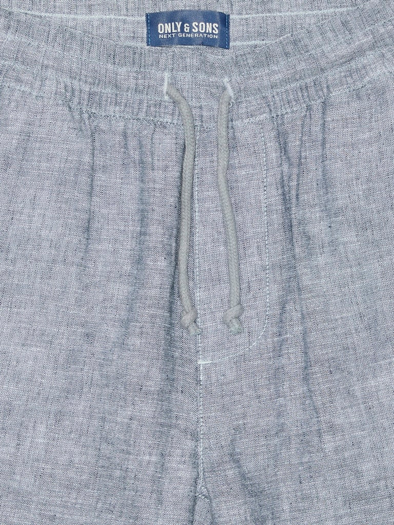 Only and Sons Junior shortsit, OSJCAIDEN LIFE LOOSE LINEN SHORTS Keskisininen - Image 3