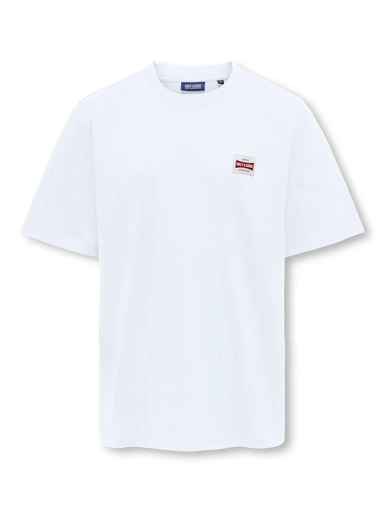 Only and Sons Junior t-paita, OSJFRED LIFE RLX SS LABEL TEE Valkoinen