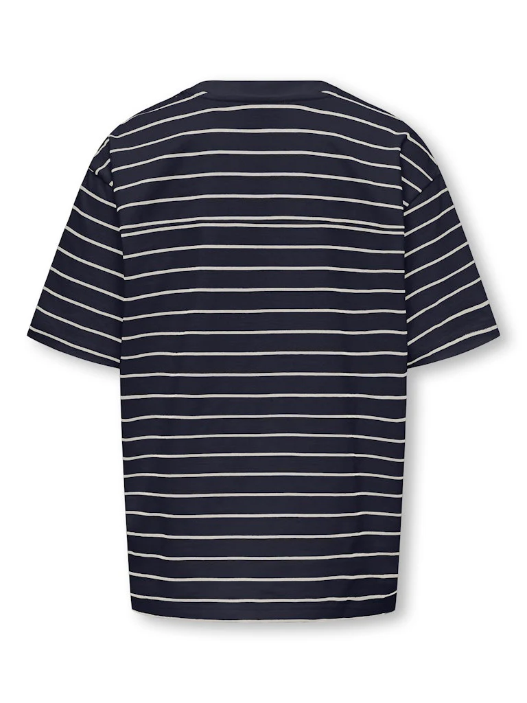 Only and Sons Junior t-paita, OSJKENGE S/S OVERSIZE TEE Raidallinen Sininen - Image 2