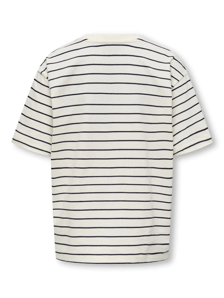 Only and Sons Junior t-paita, OSJKENGE S/S OVERSIZE TEE Raidallinen Valkoinen - Image 2