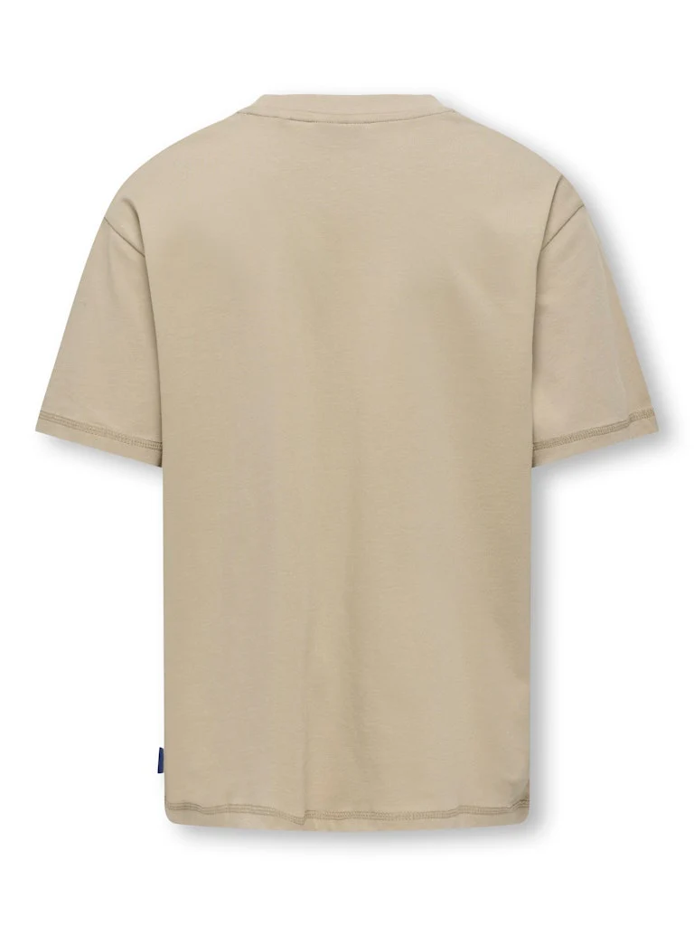 Only and Sons Junior t-paita, OSJMENES LOOSE SS O-NECK T-SHIRT Beige - Image 2
