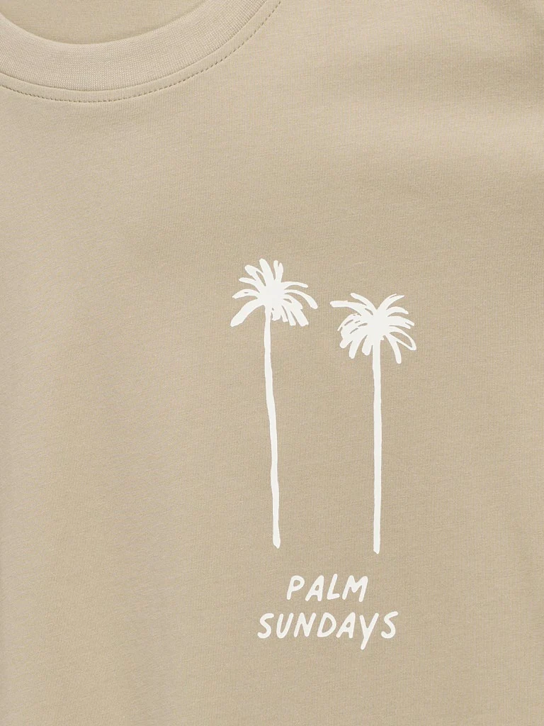 Only and Sons Junior t-paita, OSJMENES LOOSE SS O-NECK T-SHIRT Beige - Image 3