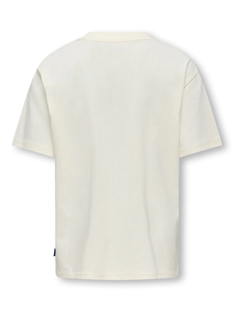 Only and Sons Junior t-paita, OSJMENES LOOSE SS O-NECK T-SHIRT Luonnonvalkoinen - Image 2