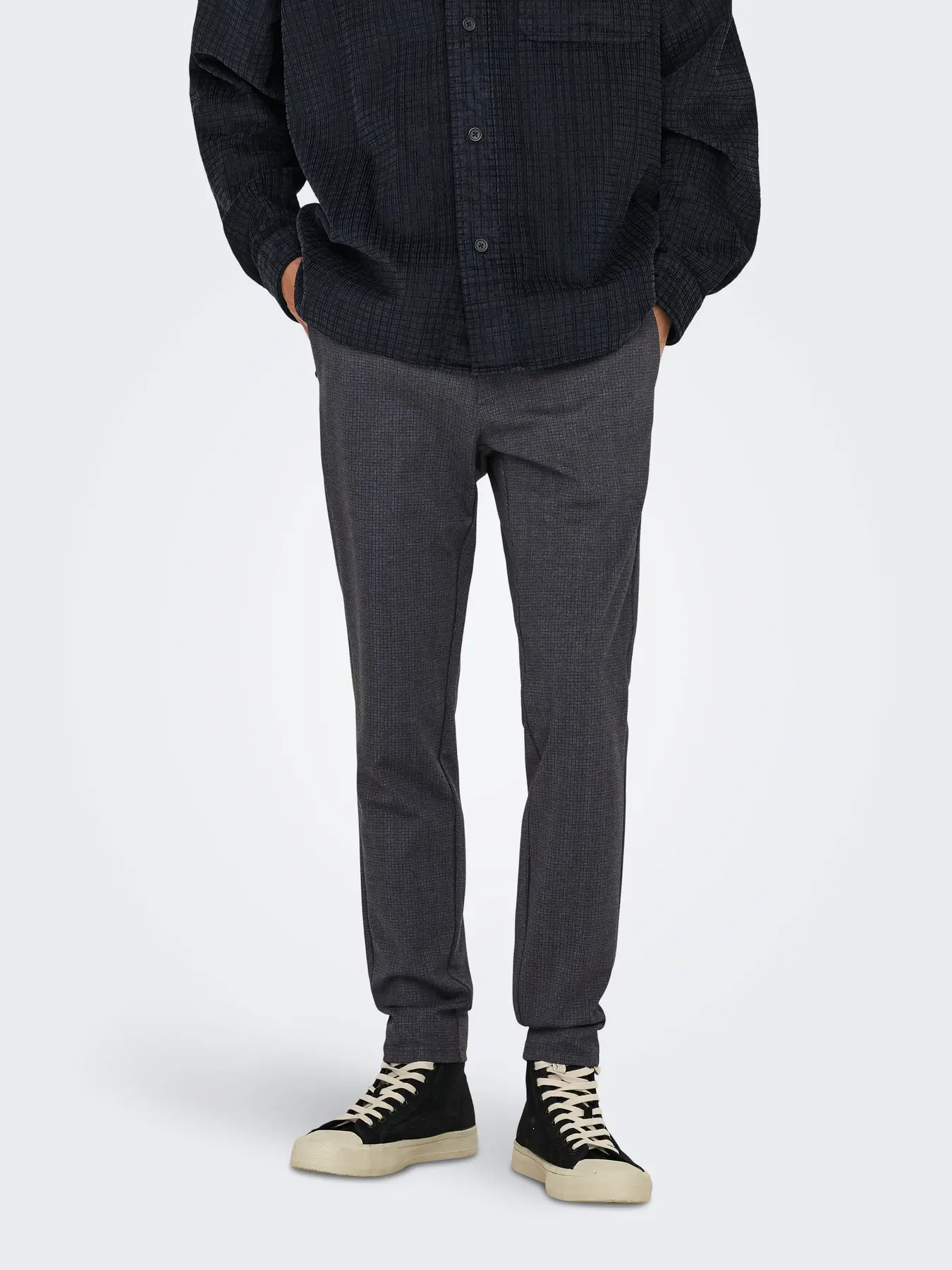 Only and Sons miesten chinot, MARK SLIM CHECK 020960 PANT Night Sky