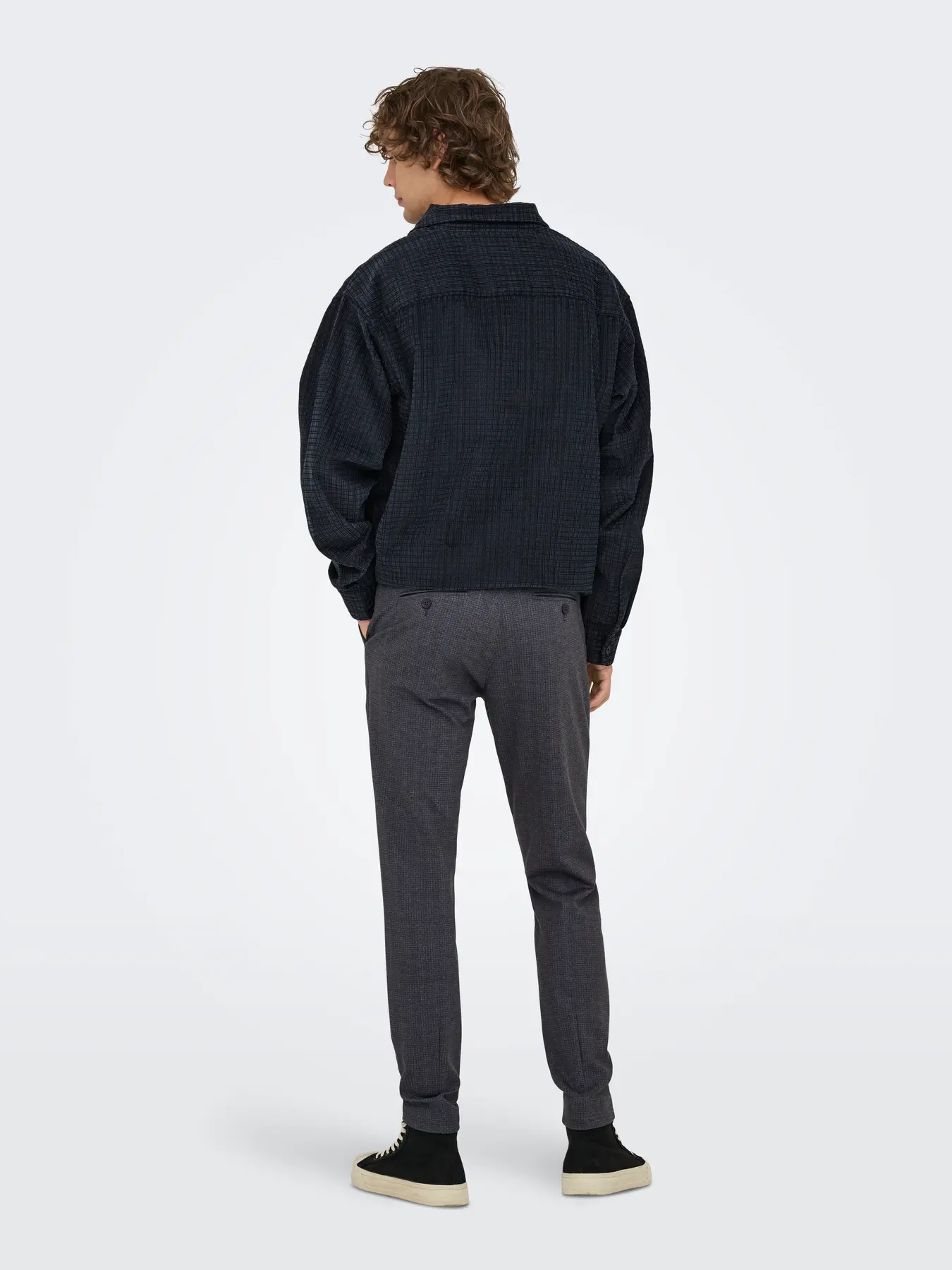 Only and Sons miesten chinot, MARK SLIM CHECK 020960 PANT Night Sky - Image 2