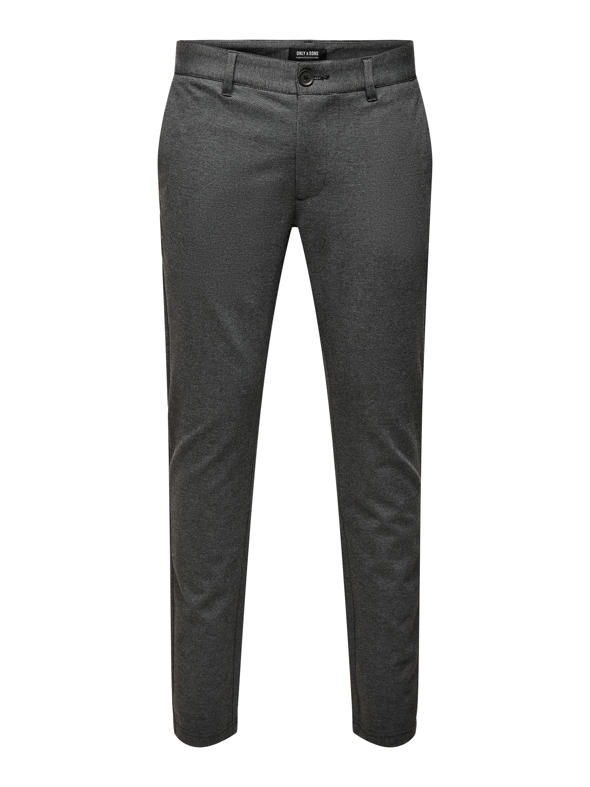 Only and Sons Miesten Chinot MARK TAP HERRINGBONE NOS Harmaa Kuosi - Image 4