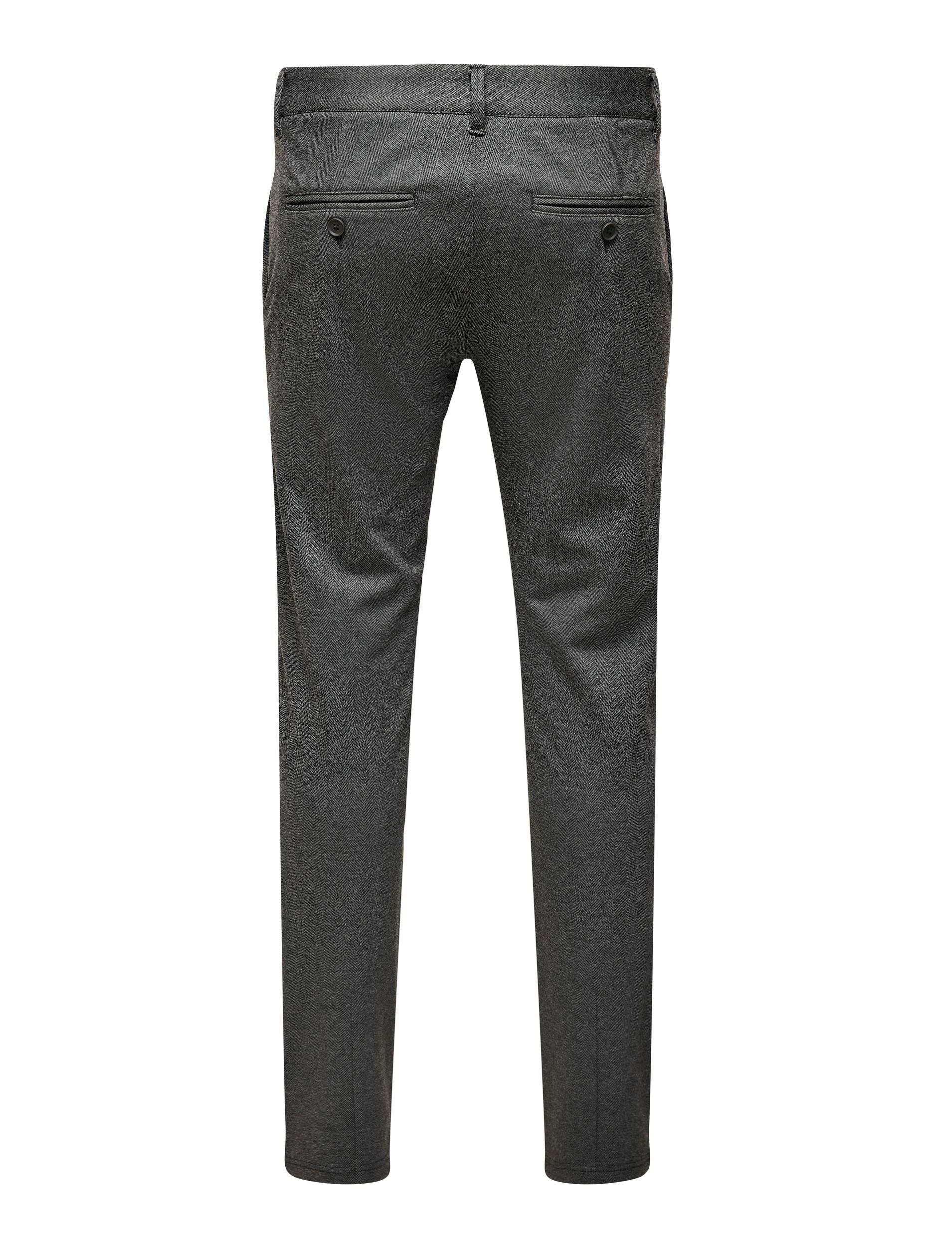 Only and Sons Miesten Chinot MARK TAP HERRINGBONE NOS Harmaa Kuosi - Image 5