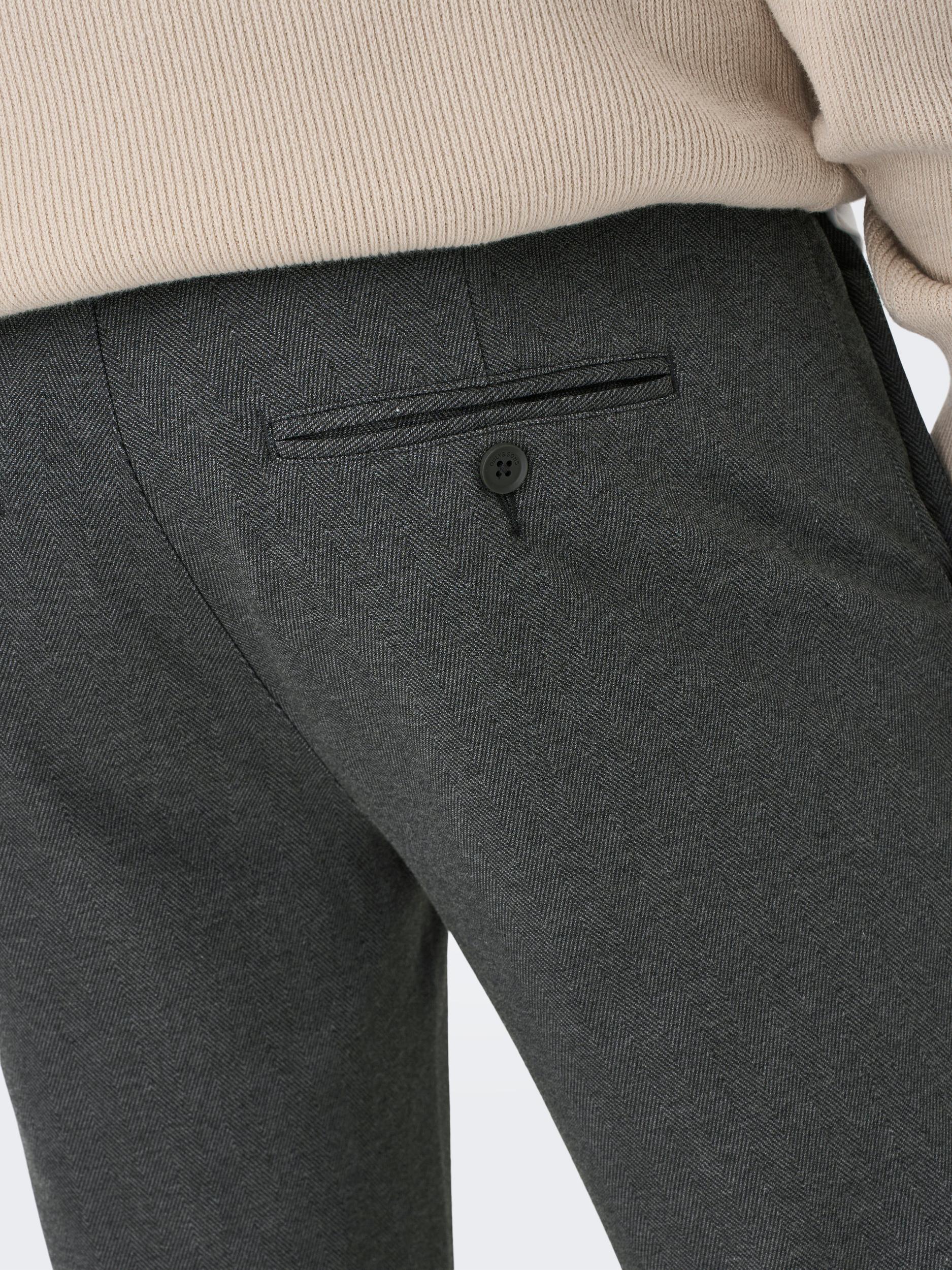 Only and Sons Miesten Chinot MARK TAP HERRINGBONE NOS Harmaa Kuosi - Image 7