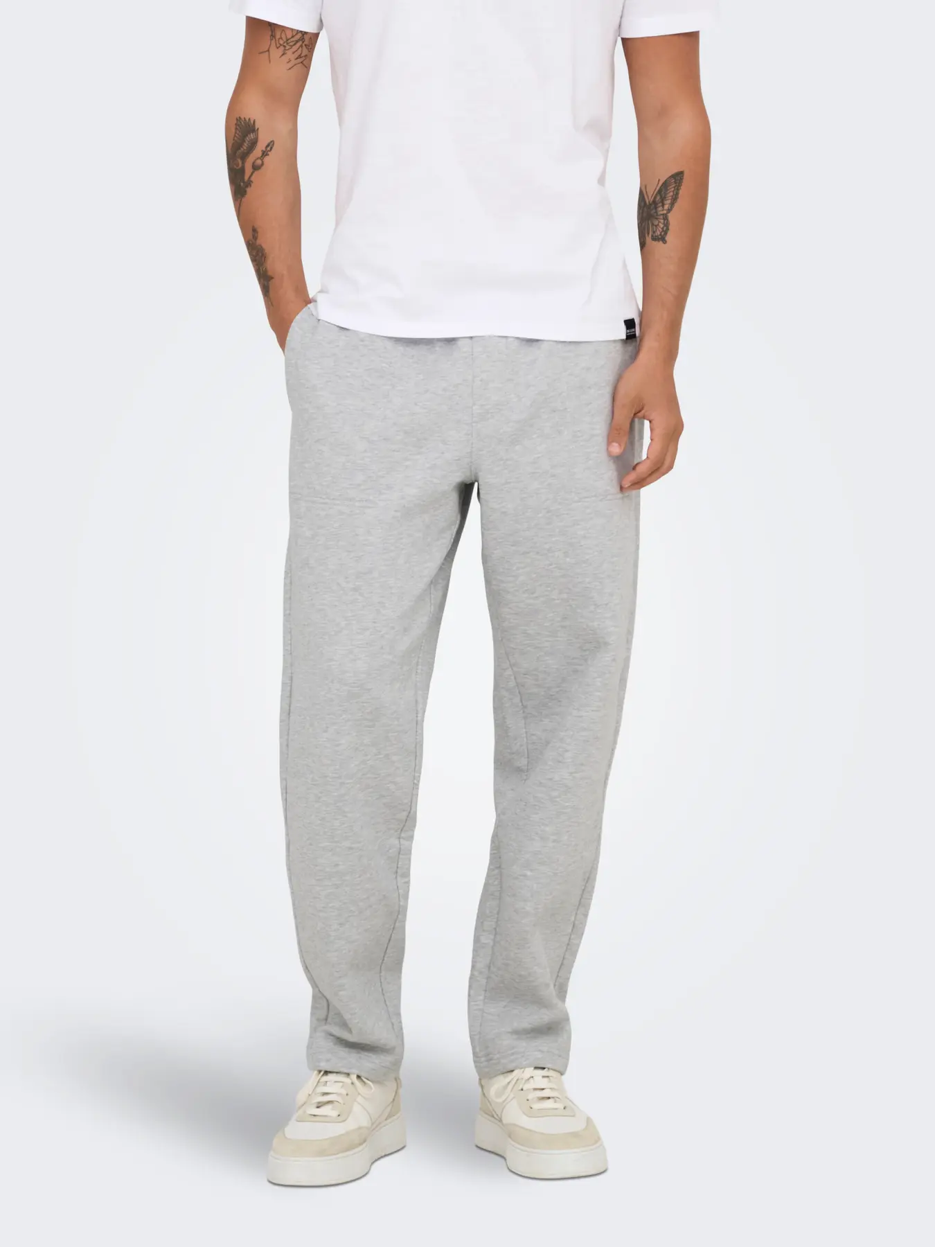 Only and Sons Miesten Collegehousut, CONNOR RLX PANT NOS Light Grey Melange
