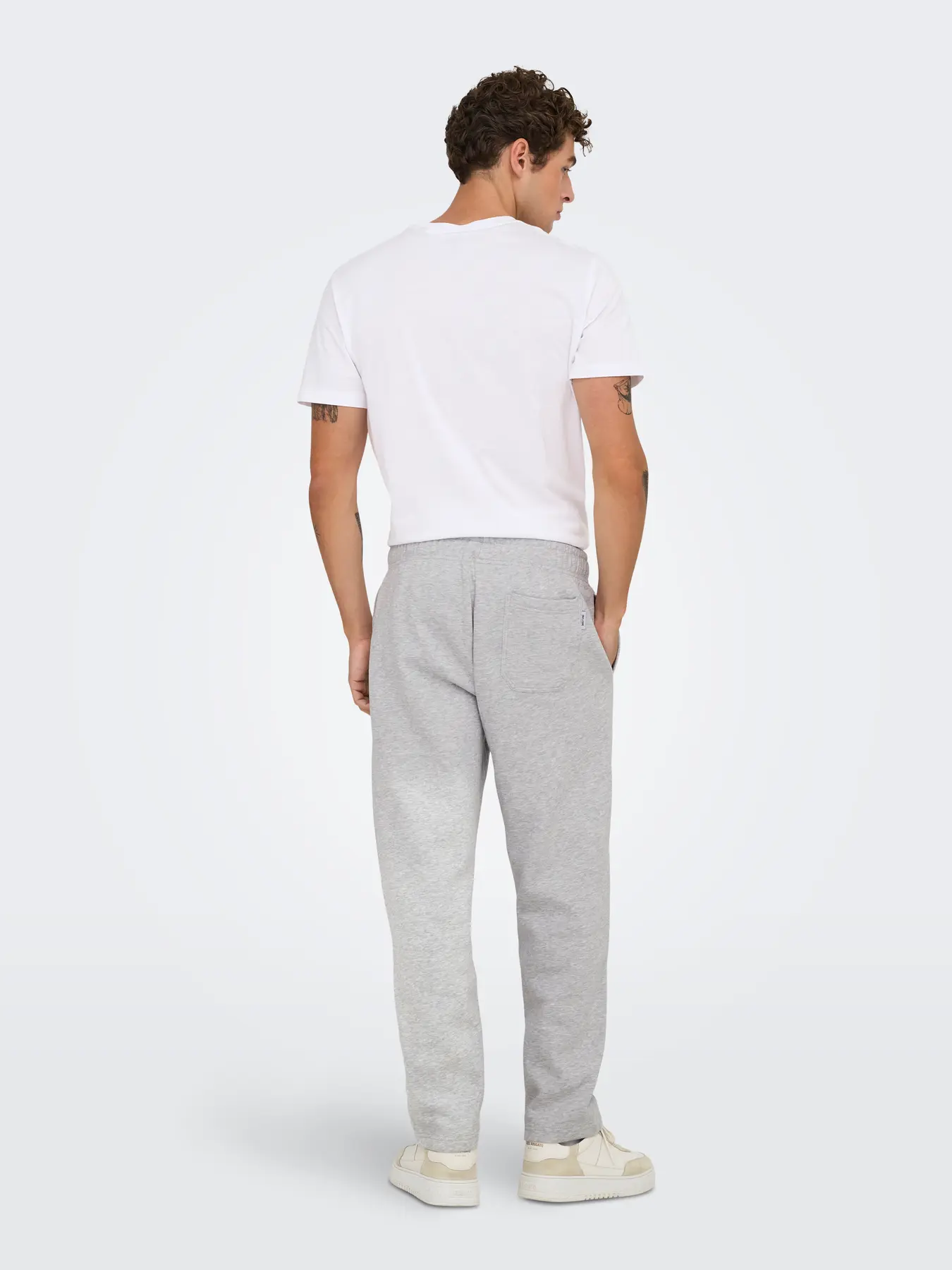 Only and Sons Miesten Collegehousut, CONNOR RLX PANT NOS Light Grey Melange - Image 2