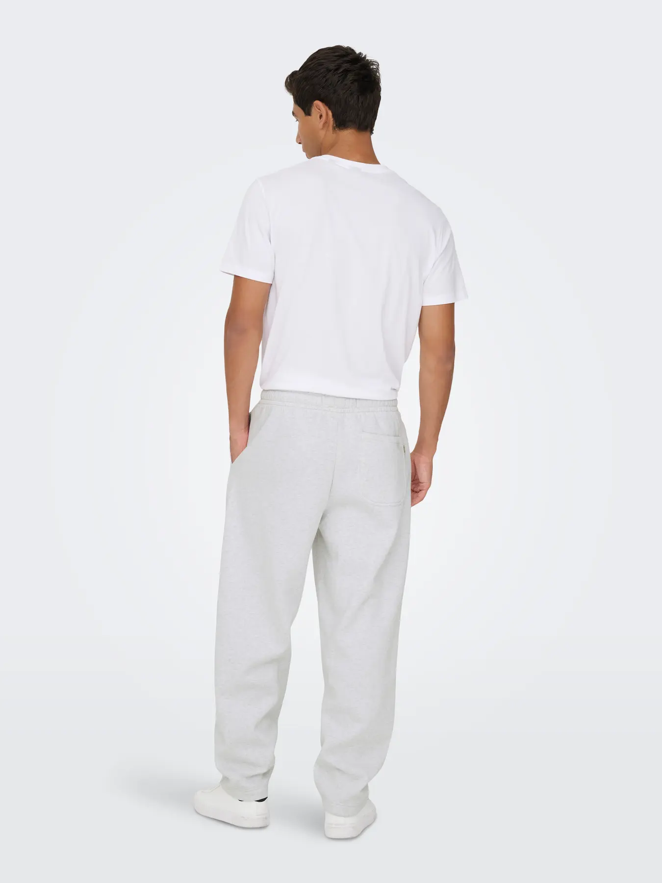 Only and Sons miesten collegehousut Onsceres Wide Pant, vaaleanharmaa - Image 2