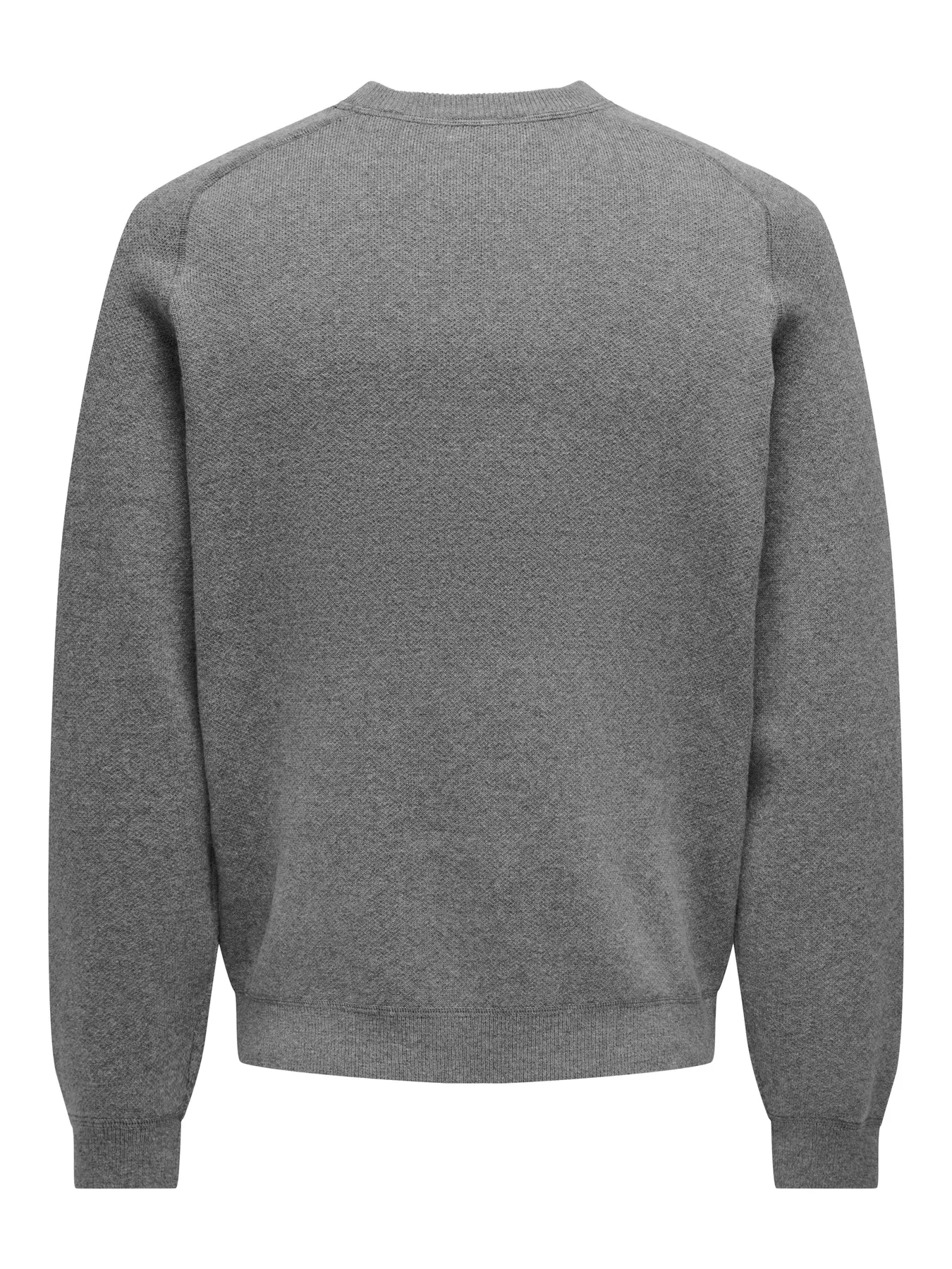 Only and Sons Miesten Collegepaita, Pin Reg Crew Neck Knit Nos Medium Grey Melange - Image 2