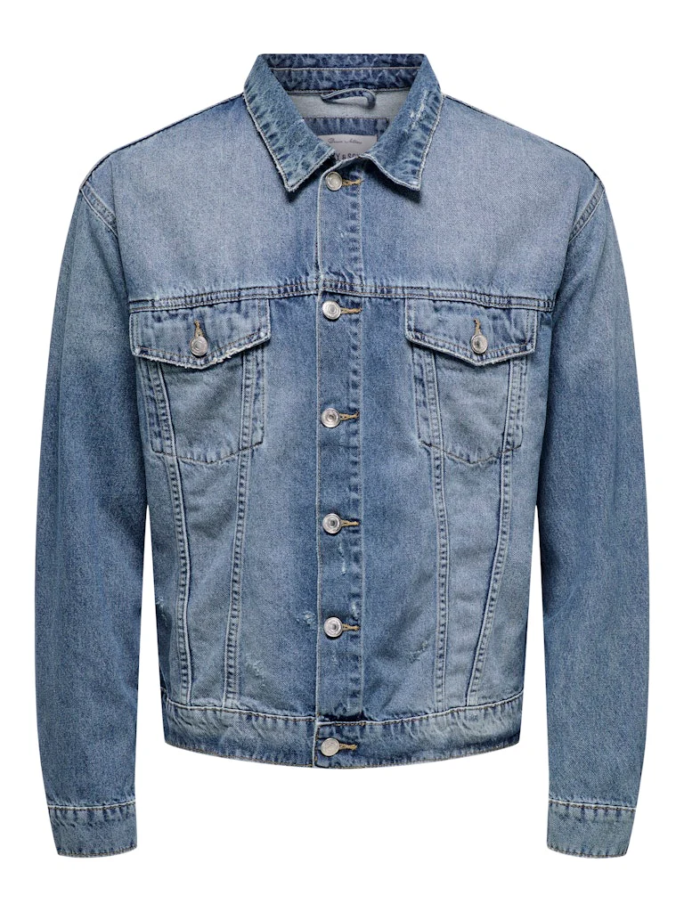 Only and Sons miesten farkkutakki, JUST BOX DNM JACKET Indigo - Image 3