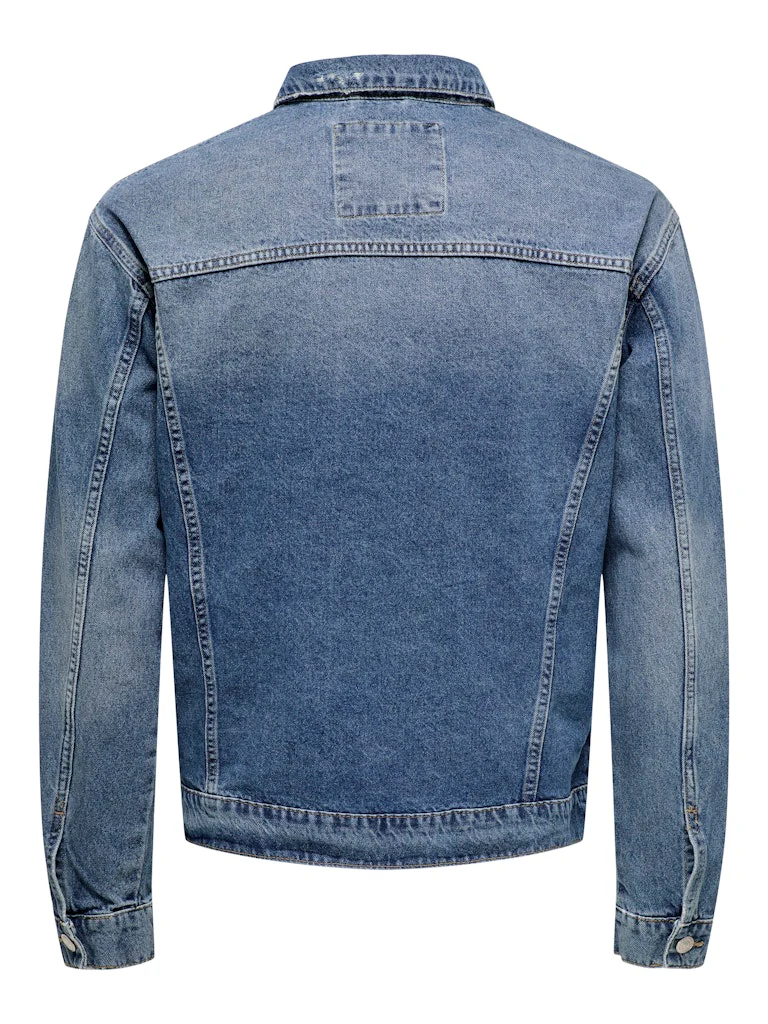 Only and Sons miesten farkkutakki, JUST BOX DNM JACKET Indigo - Image 4