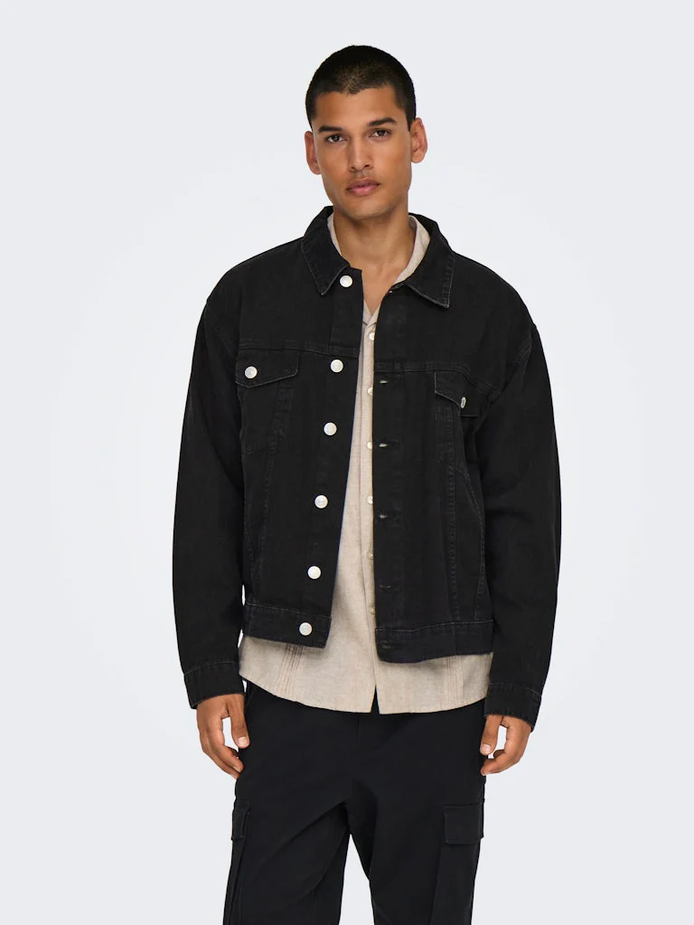 Only and Sons miesten farkkutakki, JUST BOX DNM JACKET Musta