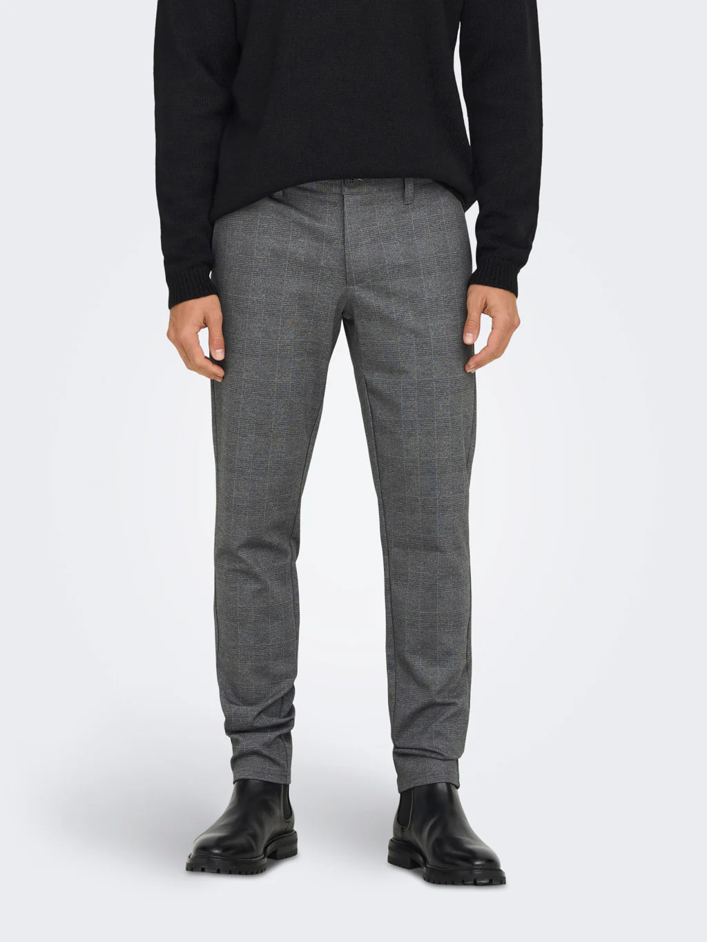 Only and Sons Miesten Housut Mark Check Pant Nos Harmaa Ruutu - Image 2