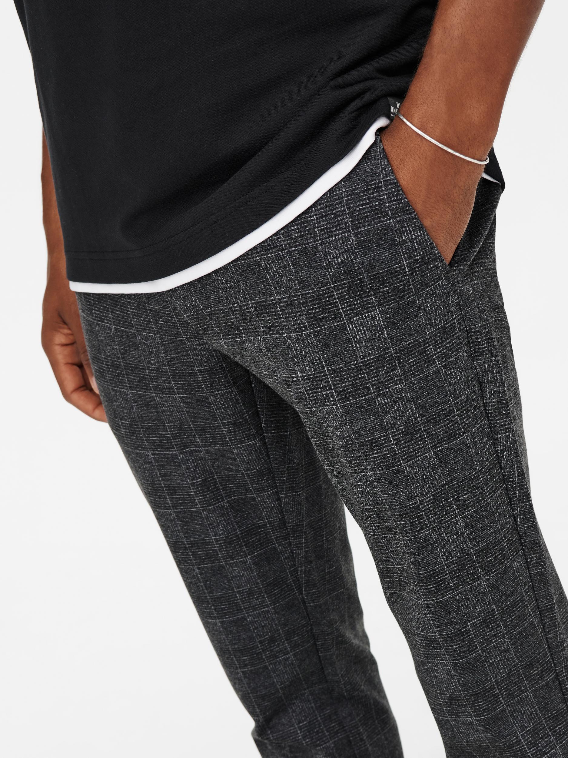 Only and Sons Miesten Housut Mark Check Pant Nos Harmaa Ruutu - Image 4