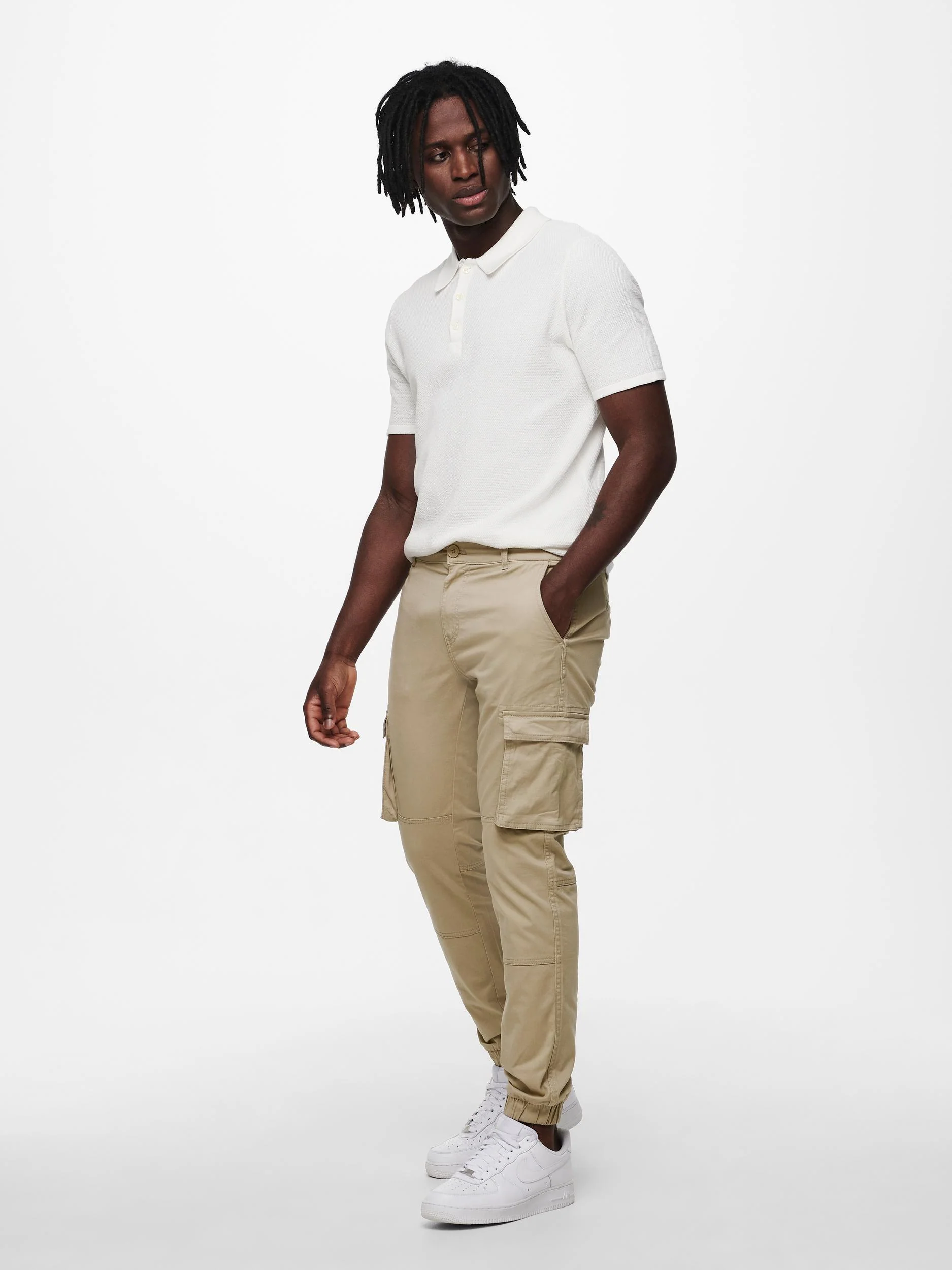 Only and Sons miesten housut, ONSCAM STAGE CARGO CUFF Beige - Image 4