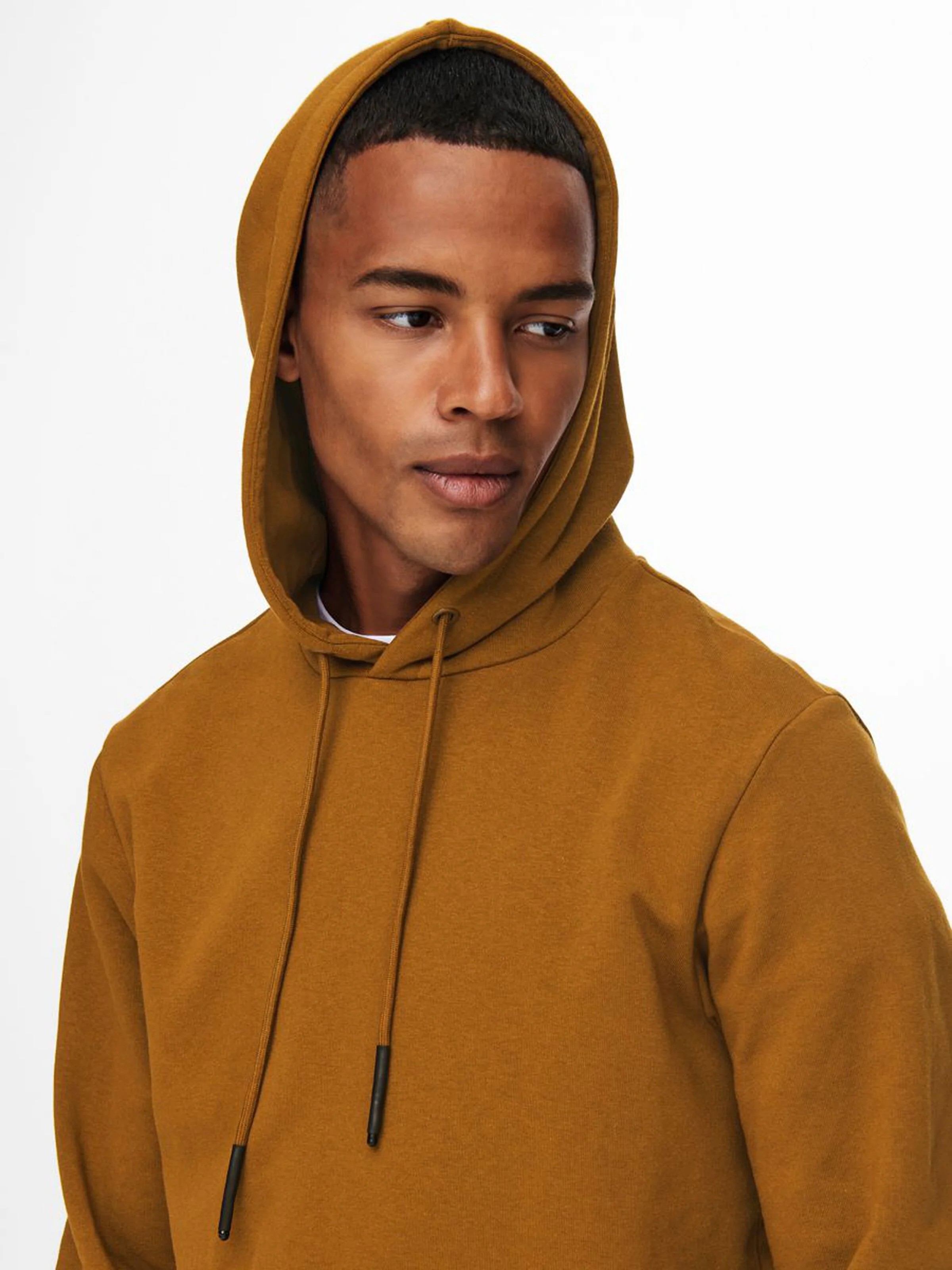 Only and Sons Miesten Huppari ONSCERES LIFE HOODIE SWEAT Keskiruskea - Image 4