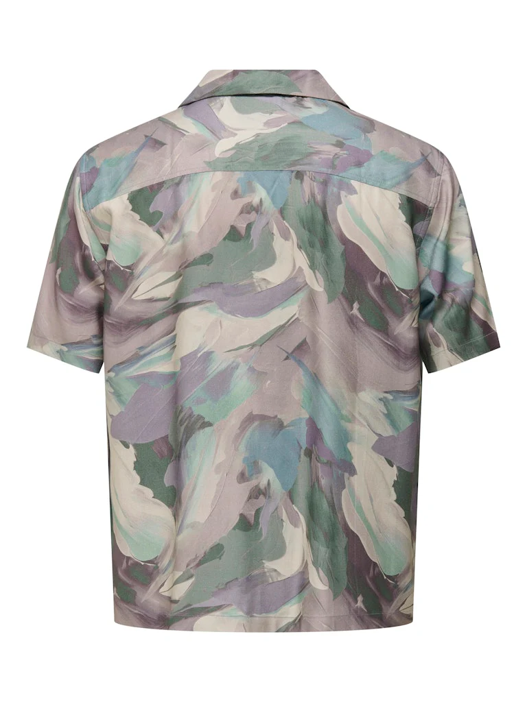 Only and Sons miesten kauluspaita, DASH LIFE REG DIG AOP Kuosi Lila - Image 2