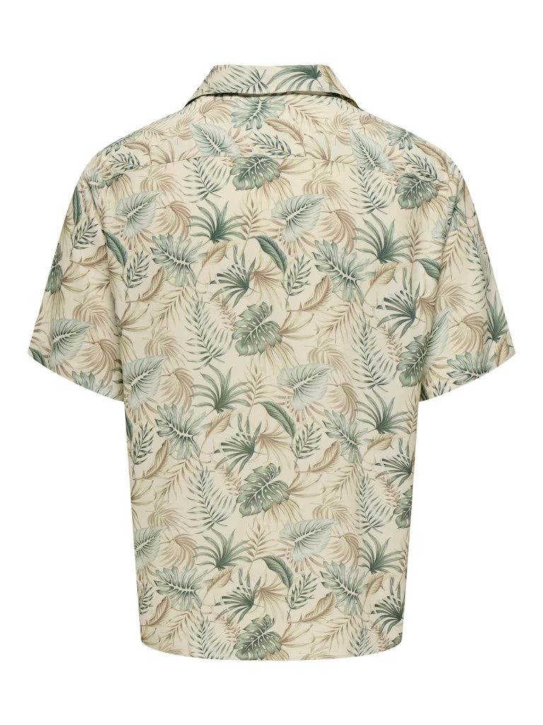 Only and Sons miesten kauluspaita, WAYNE LIFE VISCOSE SHIRT Vihreä Kuosi - Image 2