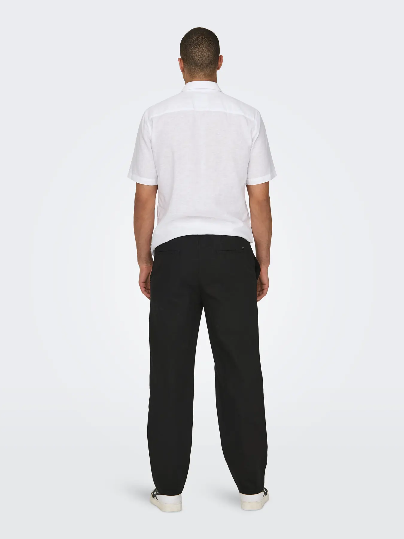 Only and Sons miesten kesähousut, SINUS LOOSE LIN PANT Black - Image 2