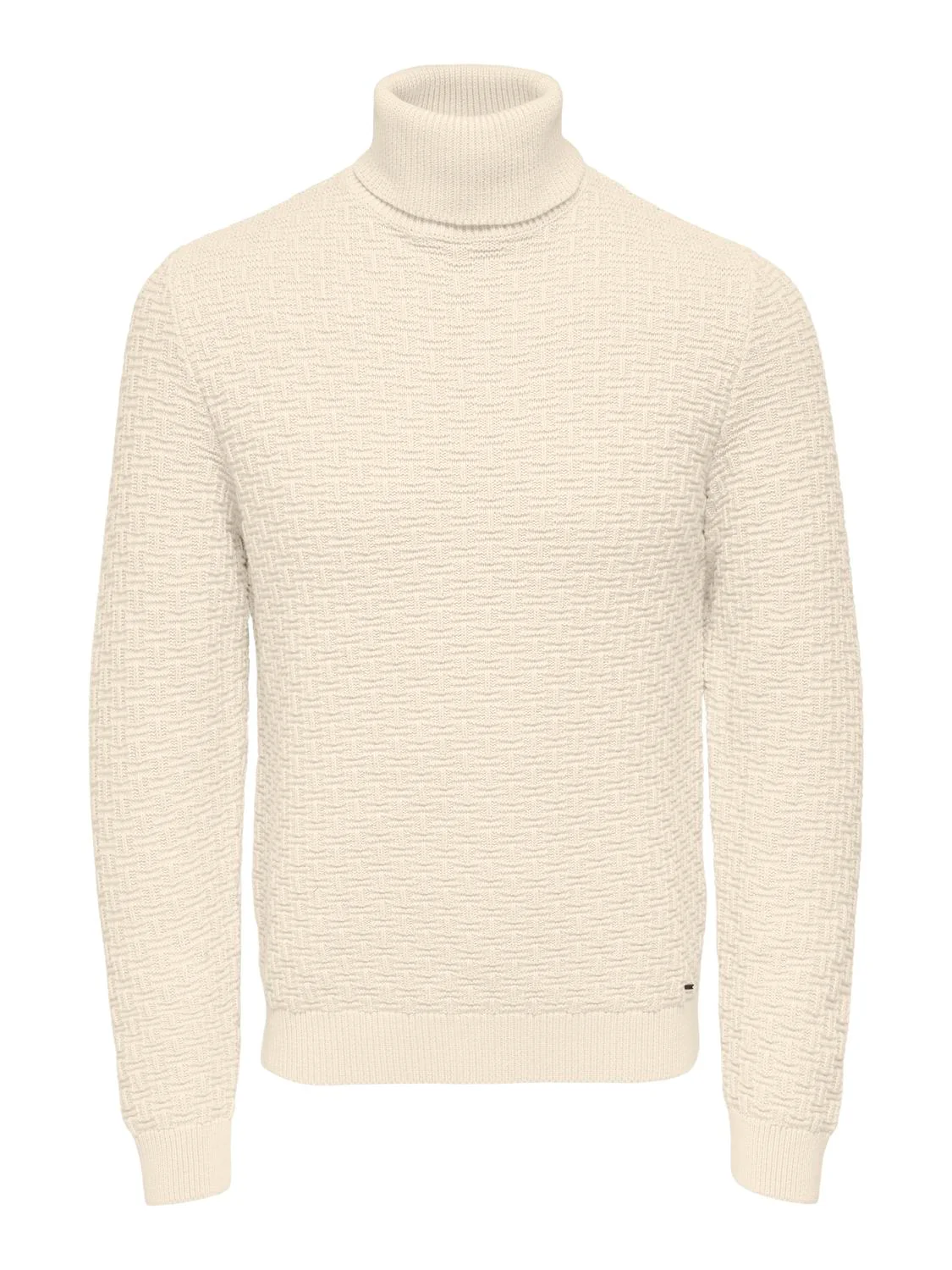 Only and Sons miesten neulepusero, KAY REG ROLL NECK KNIT Valkoinen