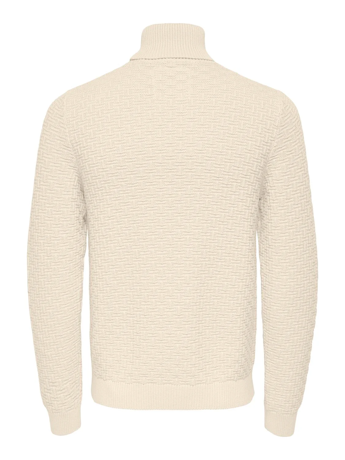 Only and Sons miesten neulepusero, KAY REG ROLL NECK KNIT Valkoinen - Image 2