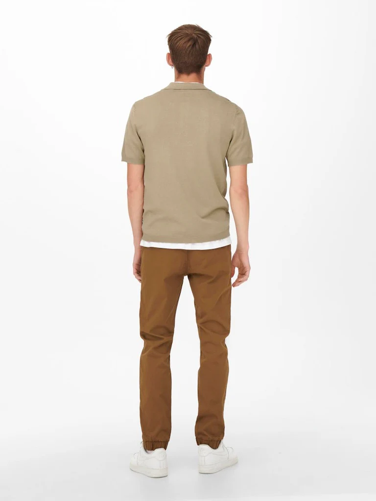 Only and Sons miesten pikeepaita, WYLER LIFE POLO KNIT Beige - Image 2