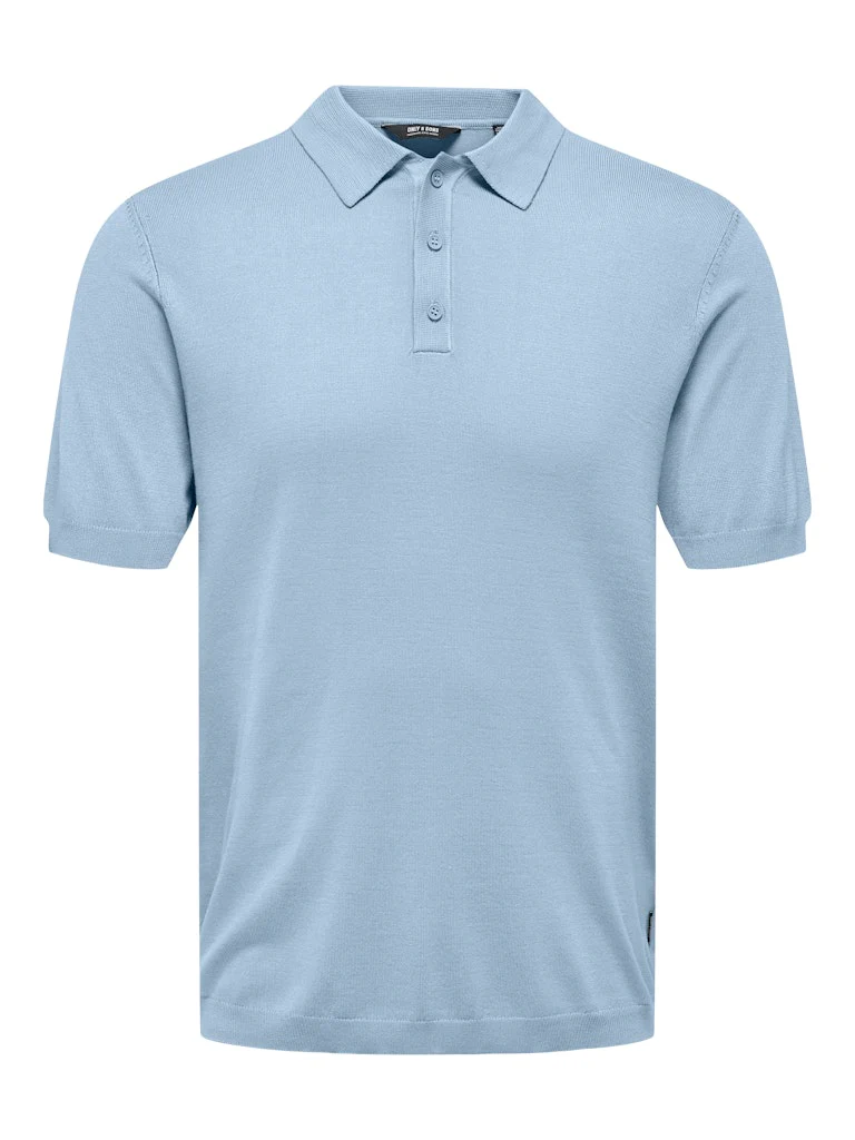 Only and Sons miesten pikeepaita, WYLER LIFE POLO KNIT Vaaleansininen - Image 3