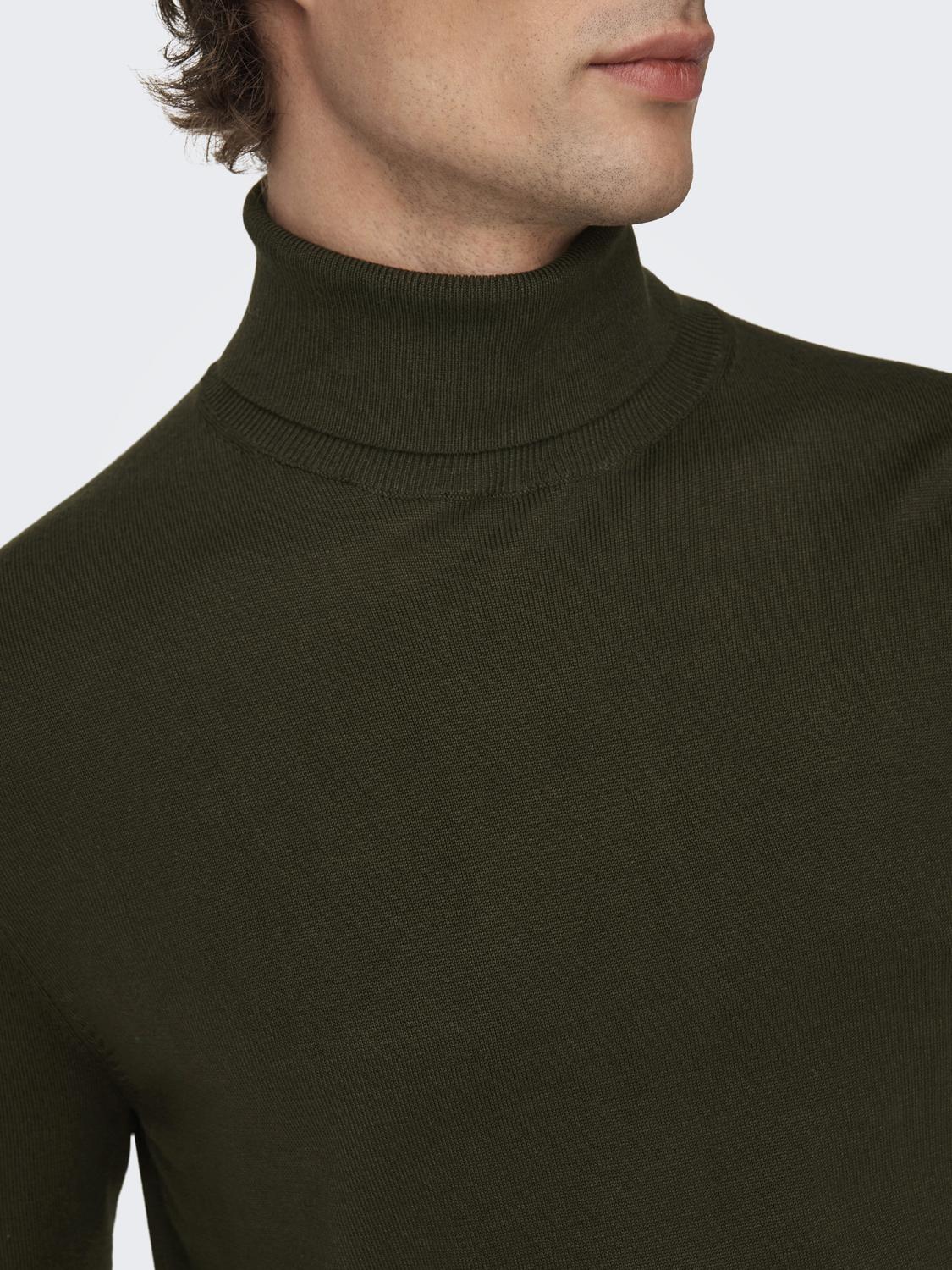 Only and Sons Miesten Pooloneule, Wyler Life Roll Neck Nos Armeijanvihreä - Image 5