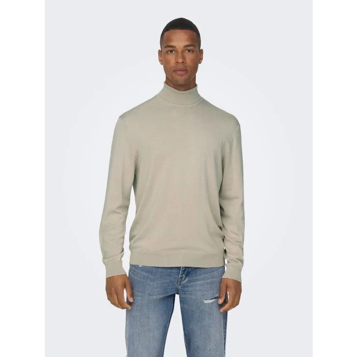 Only and Sons Miesten Pooloneule, Wyler Life Roll Neck Nos Valkoinen