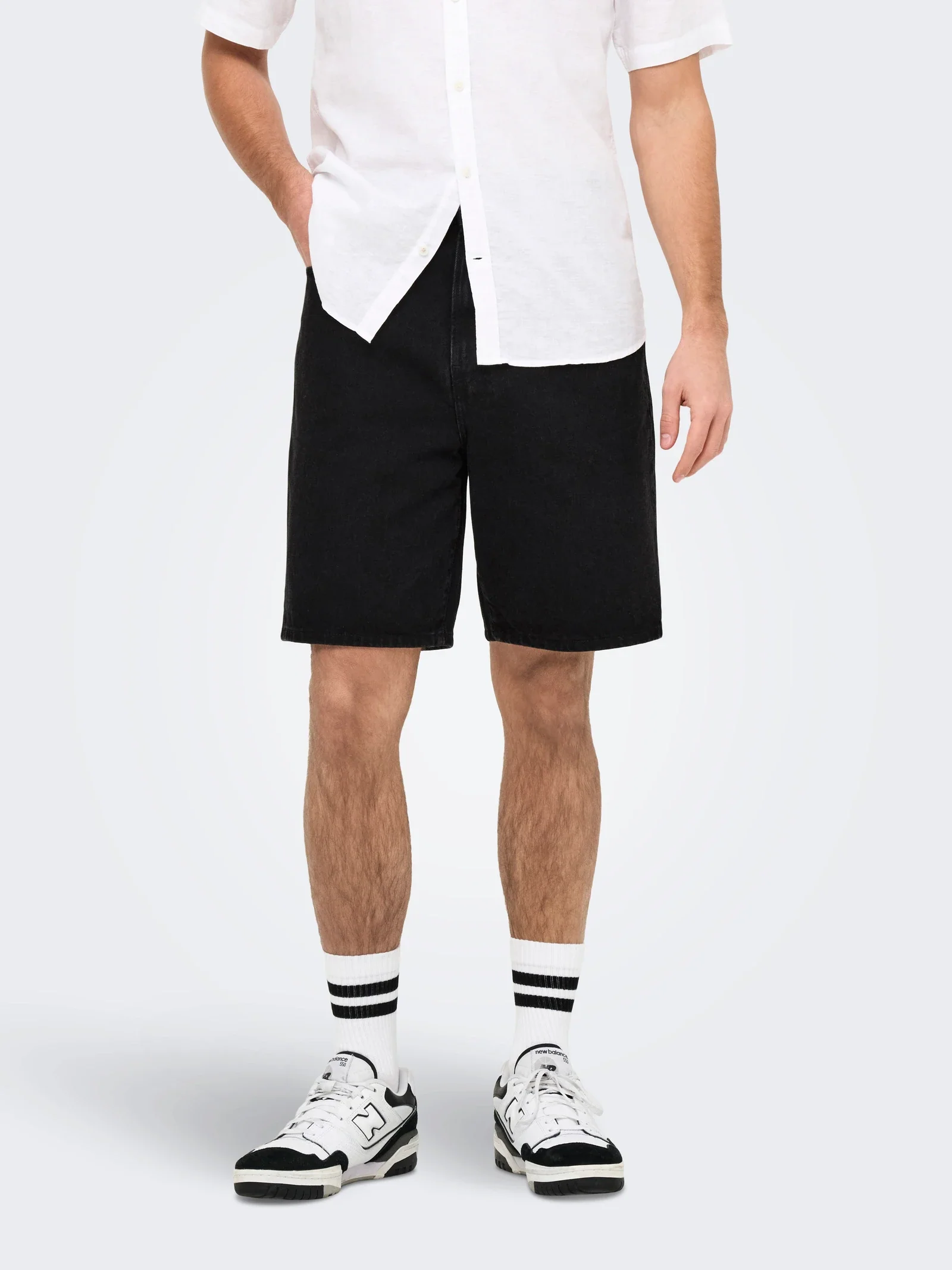 Only and Sons miesten shortsit,  FADE BLACK SHORTS  Hiilenmusta