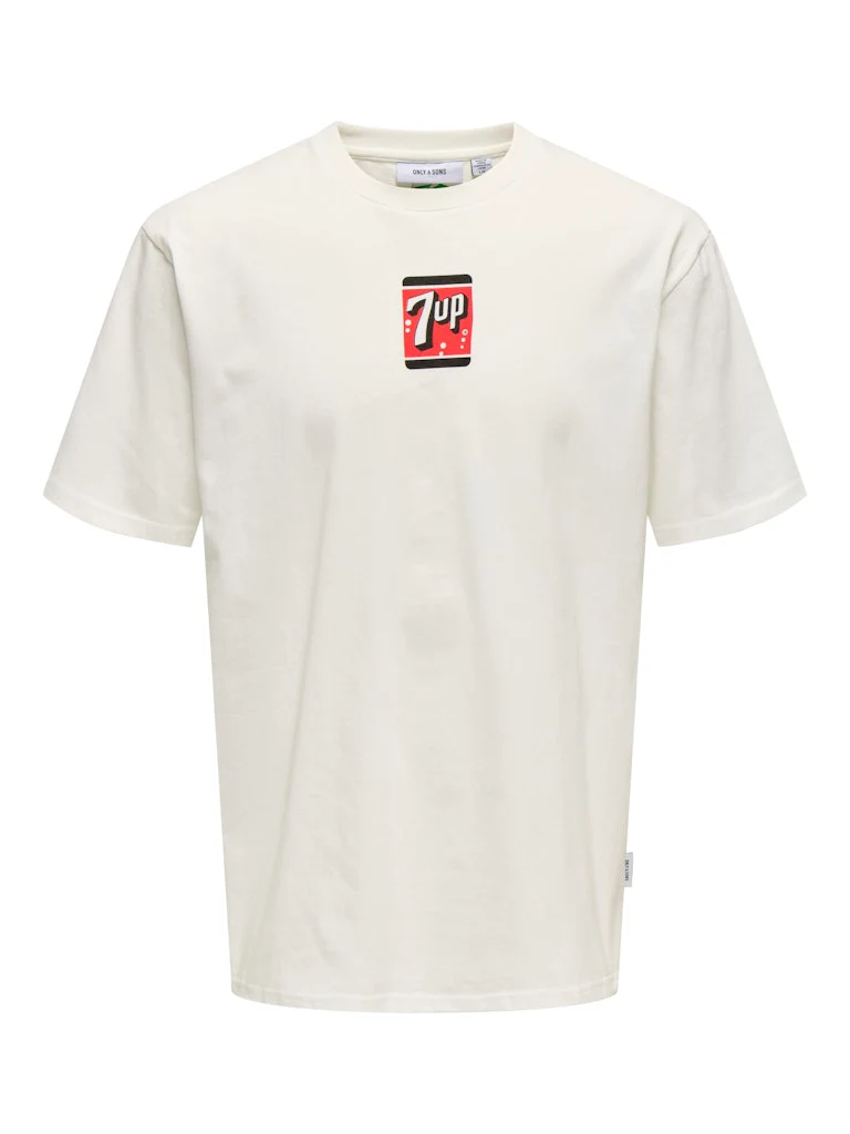 Only and Sons miesten t-paita, 7UP RLX SS TEE Valkoinen