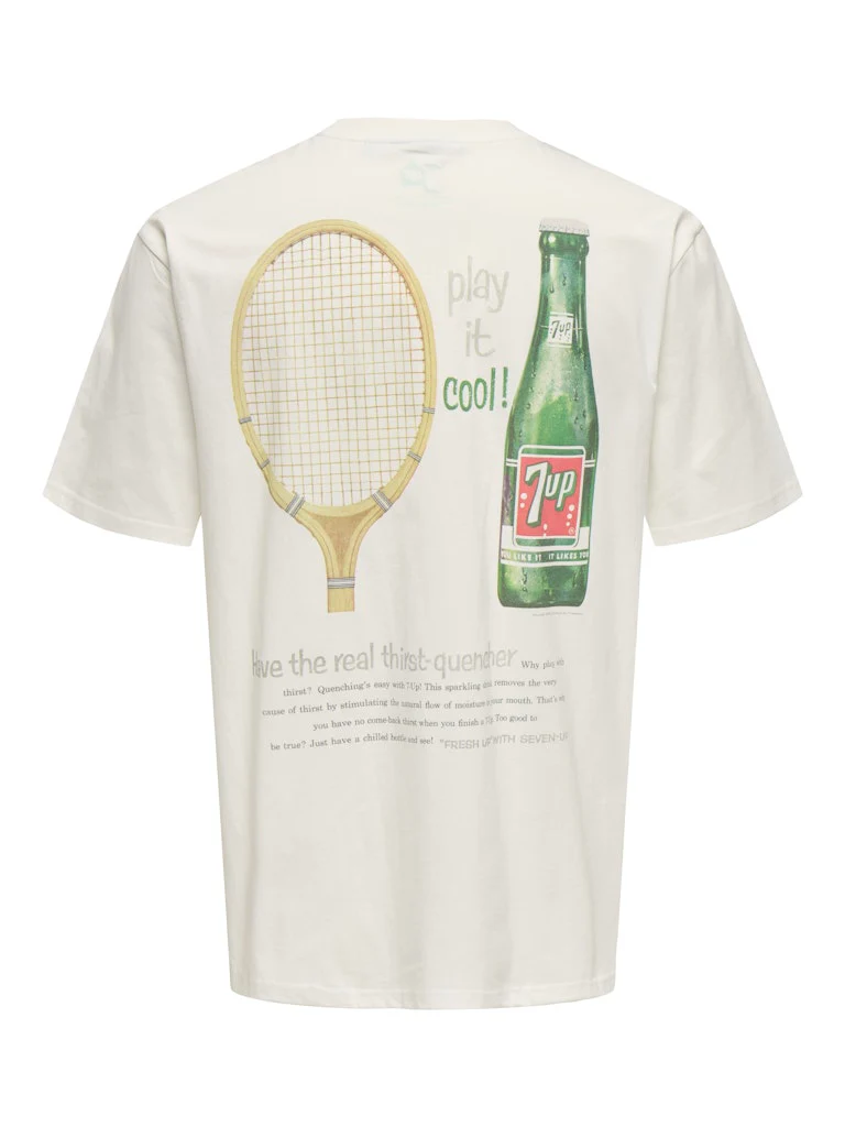 Only and Sons miesten t-paita, 7UP RLX SS TEE Valkoinen - Image 2